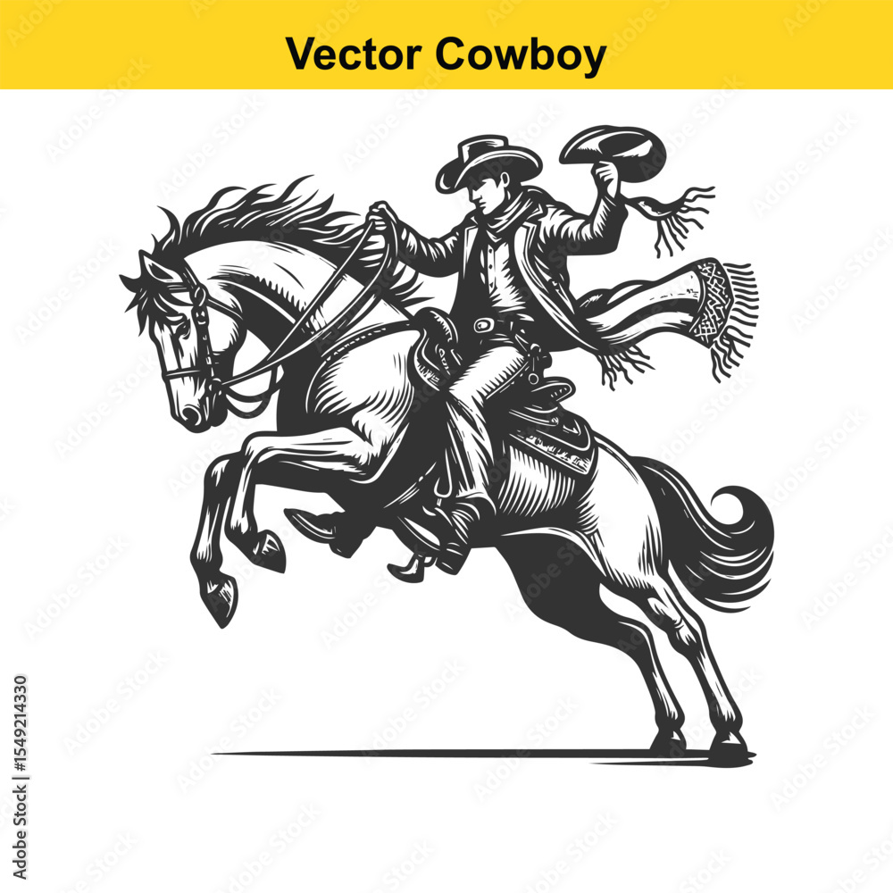 Obraz premium A Cowboy baking horse.