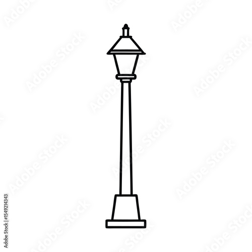 Belisha beacon pole on pedestrian refuge island zone Vector illustration