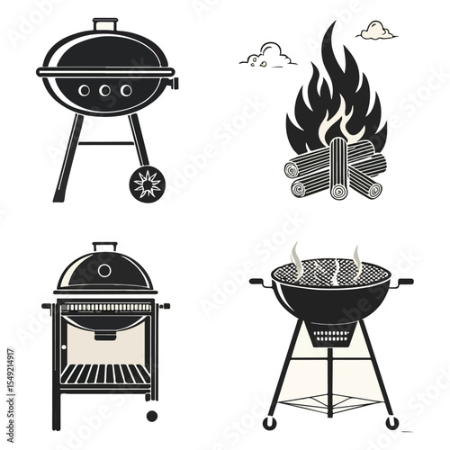 barbecue grill vector illustration