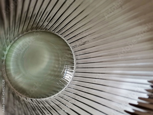 Ribbed glass vase texture abstract background