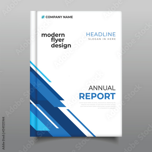 Business corporate annual report cover template flyer geometric diagonal design