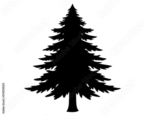 Evergreen Tree Vector Art, Tree Vector Icon Clipart