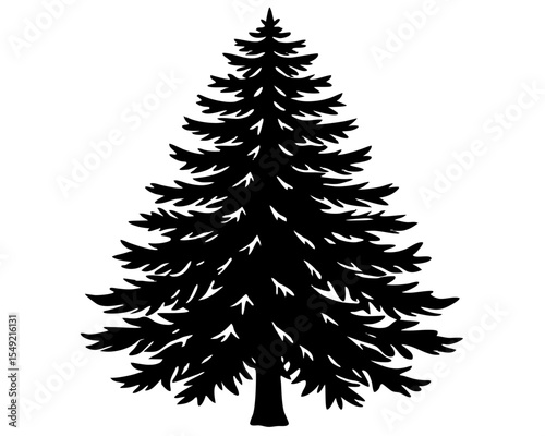 Evergreen Tree Vector Art, Tree Vector Icon Clipart