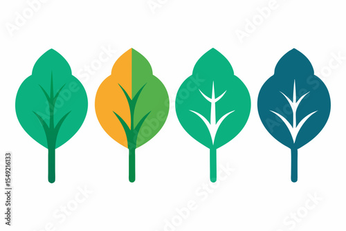 set of Spinach vector silhouette illustration isolated on white background