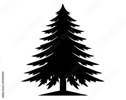 Evergreen Tree Vector Art, Tree Vector Icon Clipart