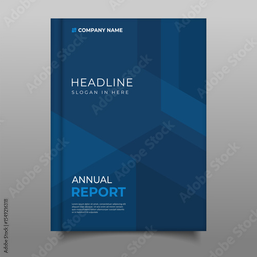 dark Blue corporate business annual report cover template flyer polygonal design