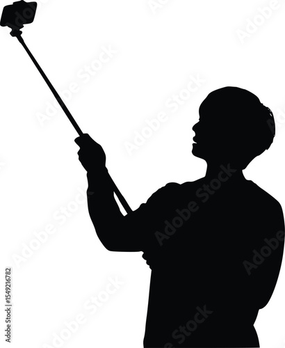 Selfie Stick Silhouette - Mobile Photography Moment