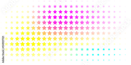 Pattern of Colorful Gradient Stars on a White Background
