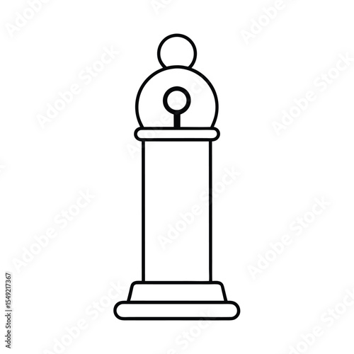 Removable parking bollard with locking pad eye mount Vector illustration