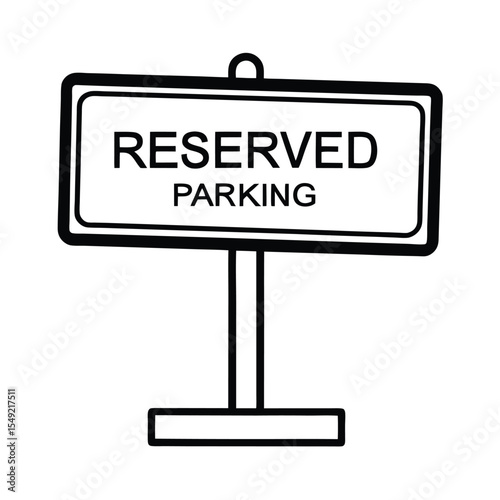 Reserved parking signage with editable white panel section Vector illustration