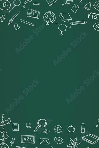  Back to School copy space design blackboard banner. Vector illustration.