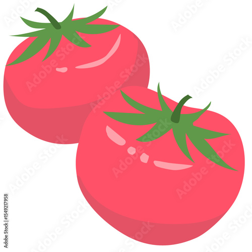 トマト　夏野菜　ベクターイラスト