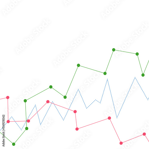 Stock market illustration on white background, flat vector illustration, square composition