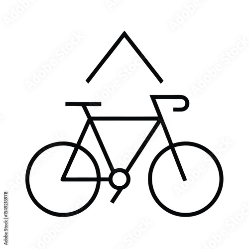 Sharrow bike and chevron shared lane marking style Vector illustration