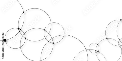 Abstract connecting dots and circles.Modern design background for report and project presentation template. Vector plexus circles for global communication background. use for banner, poster, wallpaper