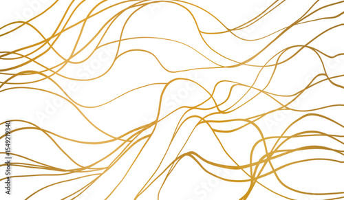 abstract background vector illustration, gold lines on a white background, flowing lines, 