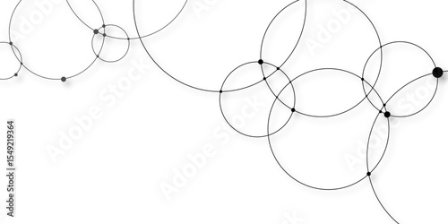 Abstract connecting dots and circles.Modern design background for report and project presentation template. Vector plexus circles for global communication background. use for banner, poster, wallpaper