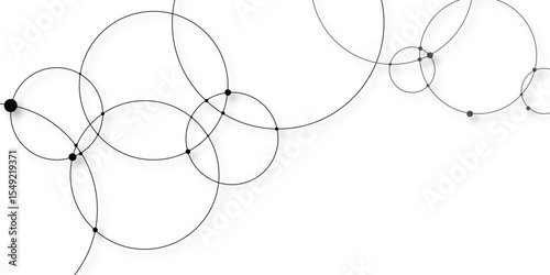 Abstract connecting dots and circles.Modern design background for report and project presentation template. Vector plexus circles for global communication background. use for banner, poster, wallpaper