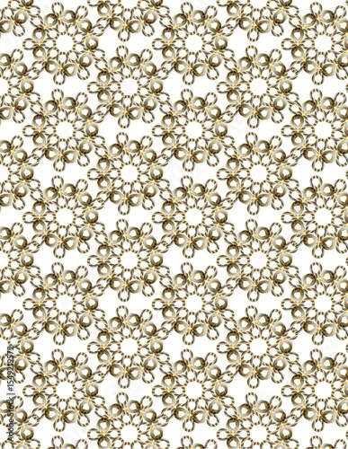 Golden Floral Geometric Tessellation Pattern
