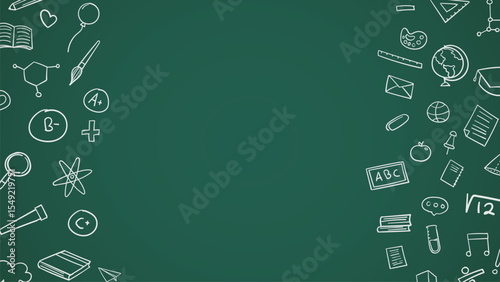 Back to school blackboard background design. Vector.