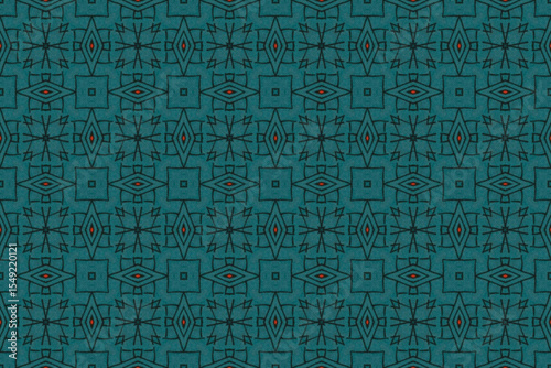 Seamless Interior Decoration Background Design Graphic Symmetric Wallpaper Cloth Texture Perspective Tile Luxury Fabric Template Textile Art Fashion Visual Geometric Digital Endless Shape Pattern.