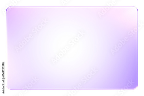 Translucent purple rectangular icon, ideal for dashboard, ID card, interface panel, or placeholder, 3d rendering