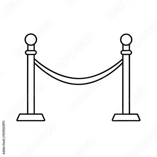 Steel cable road barrier section with end anchor post Vector illustration