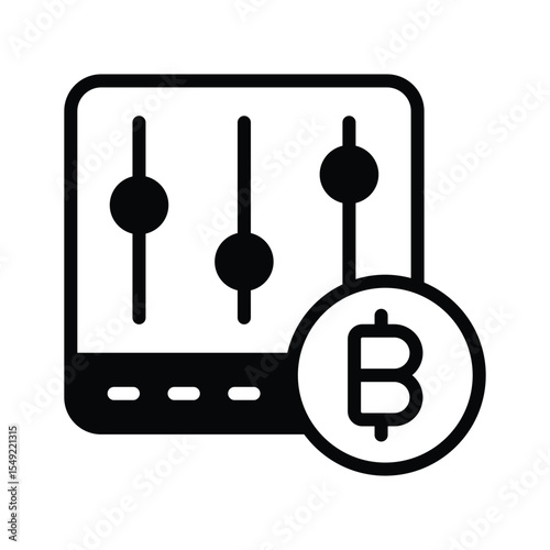 A captivating glyph icon of bitcoin trade exchange