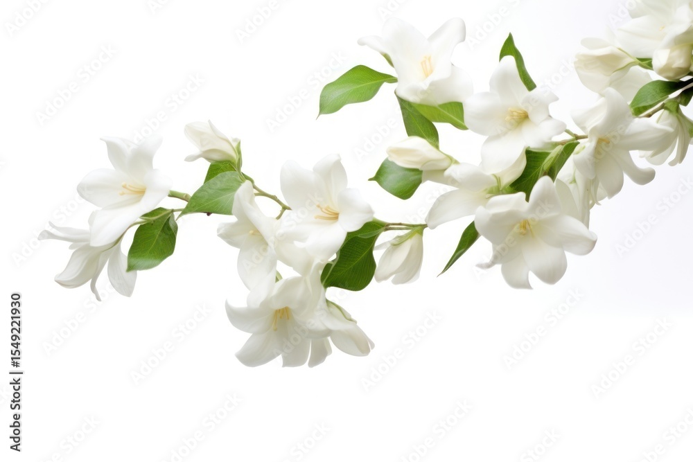 Fototapeta premium Photo of flying jasmine flowers blossom plant petal.