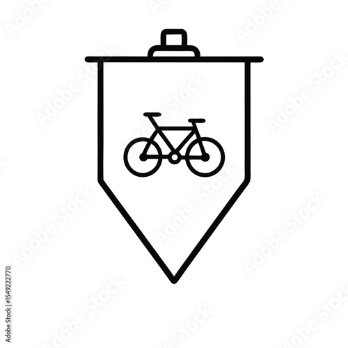 Bicycle signal with two light sections and bike icon Vector illustration