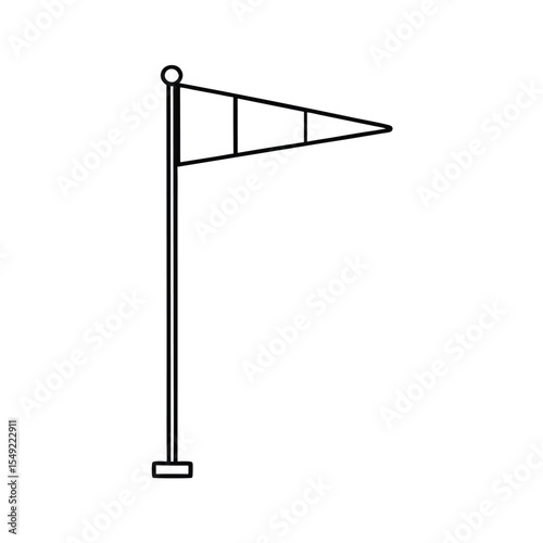 Wind sock pole standing at highway rest stop area Vector illustration