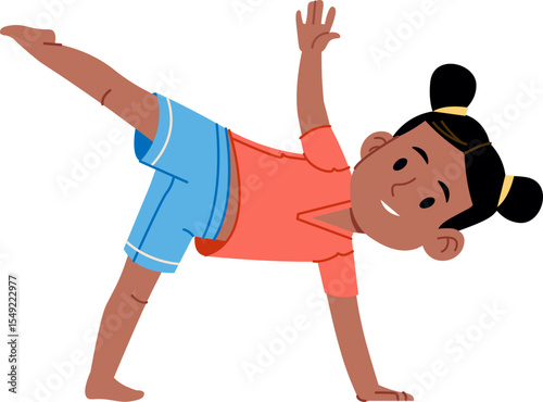 Child Girl Practicing Yoga Pose