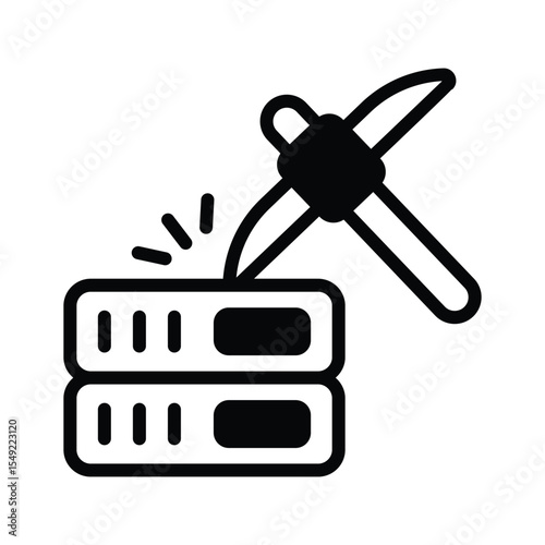 Well crafted glyph icon of active server mining