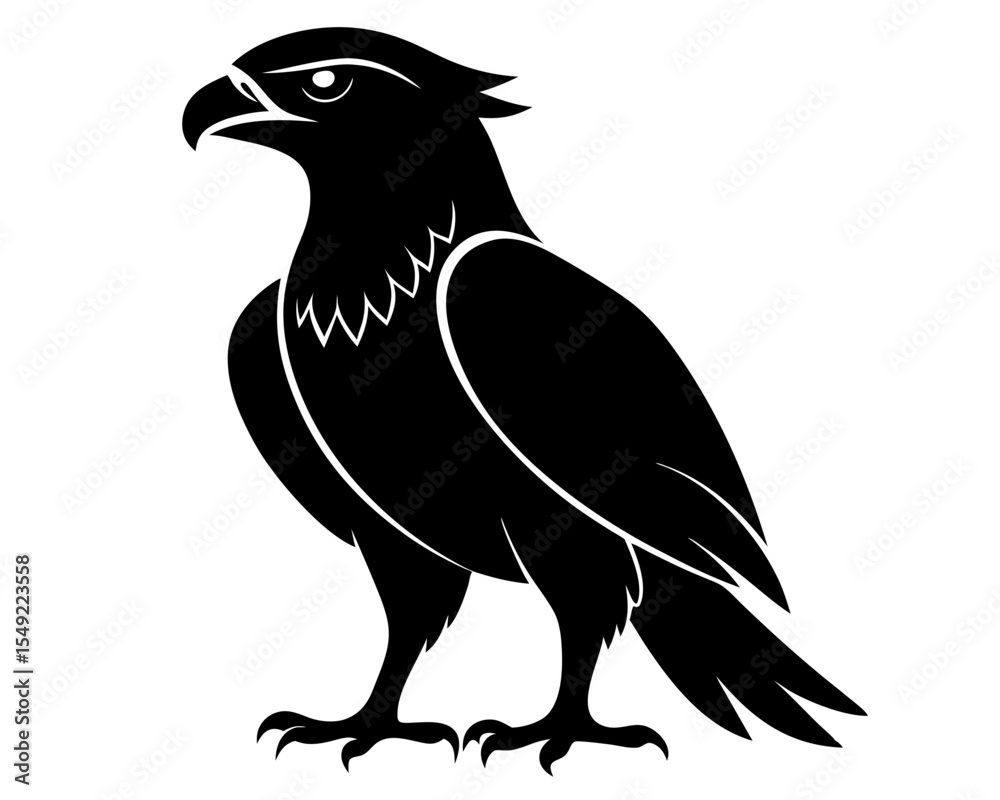 Obraz premium Hawk Bird Silhouette Vector Art