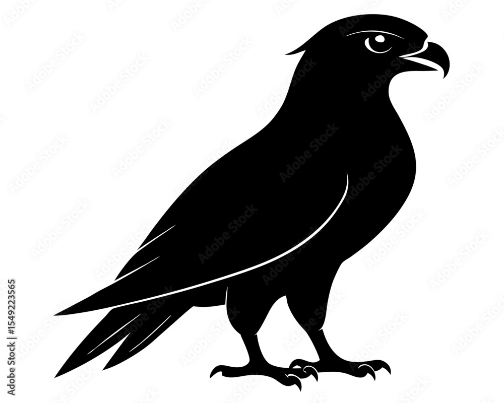 Fototapeta premium Hawk Bird Silhouette Vector Art