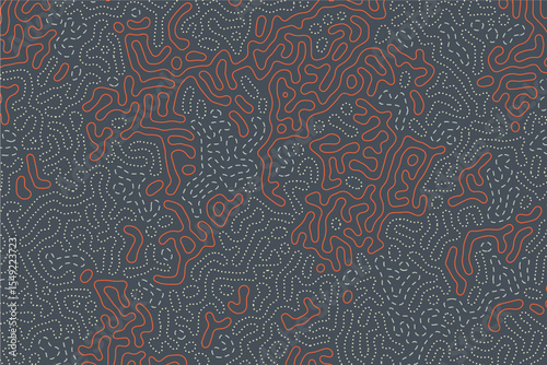 Abstract pattern of organic shapes and wire lines creating a seamless flowing background