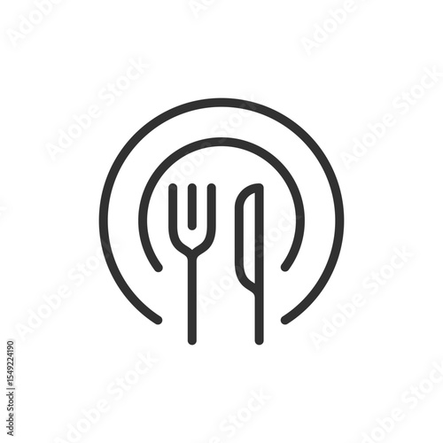 Meal planning icon, linear icon. Balanced nutrition and eating schedule. Line with editable stroke.