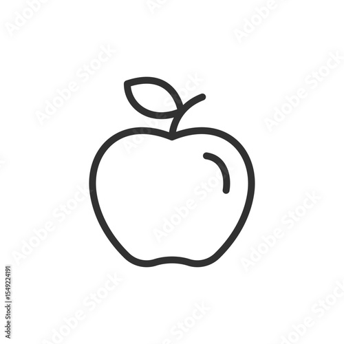 Apple, linear icon. Healthy snack and natural fruit. Line with editable stroke.