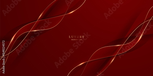 Abstract background design modern red and gold geometric elements vector illustration