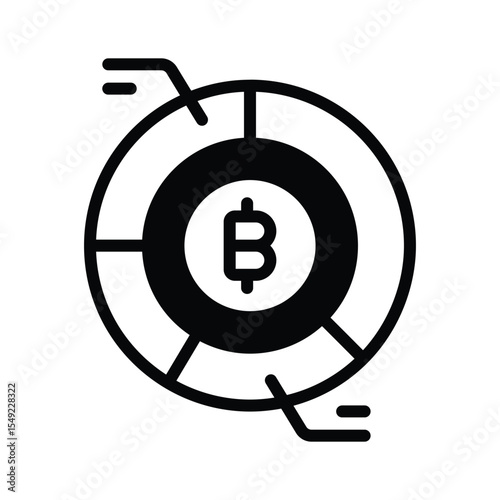 A customizable glyph icon of bitcoin analysis chart