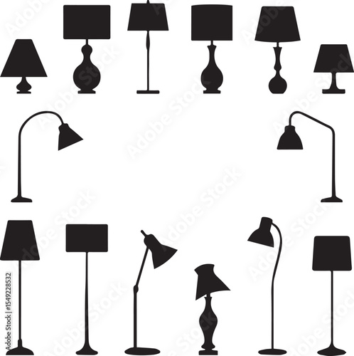 set of vector lamps 100% fully editable 