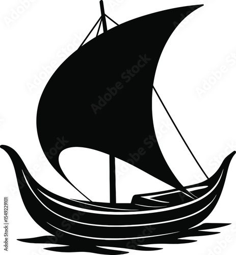 Viking Longship Silhouette A Classic Illustration of Norse Seafaring