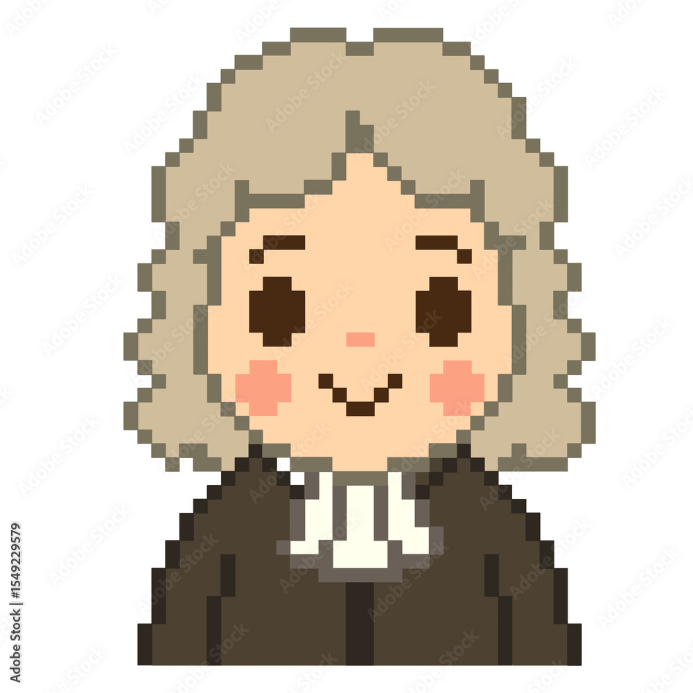 Fototapeta premium Flat Design Pixel Art Judge Illustration