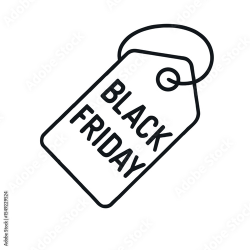 Black Friday price tag illustration in minimalistic style  