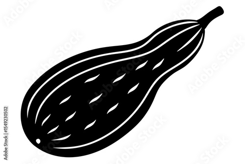 Bitter gourd vector silhouette illustration isolated on white background
