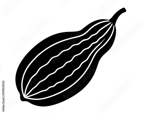 Bitter gourd vector silhouette illustration isolated on white background