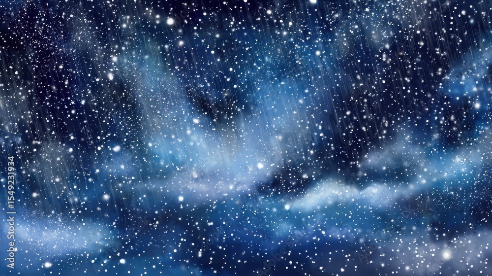 Obraz premium Night Sky: Falling Snowflakes