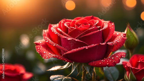 A single petal holds the memory of an entire garden — each dewdrop is a tiny lens capturing blurred blossoms, golden sunlight, and the quiet poetry of dawn.