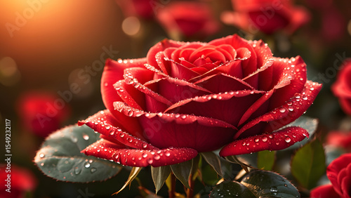 A single petal holds the memory of an entire garden — each dewdrop is a tiny lens capturing blurred blossoms, golden sunlight, and the quiet poetry of dawn.