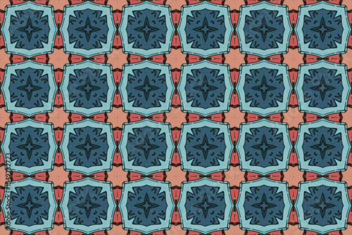Seamless Interior Decoration Background Design Graphic Symmetric Wallpaper Cloth Texture Perspective Tile Luxury Fabric Template Textile Art Fashion Visual Geometric Digital Endless Shape Pattern.